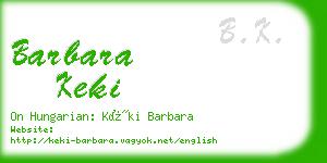 barbara keki business card